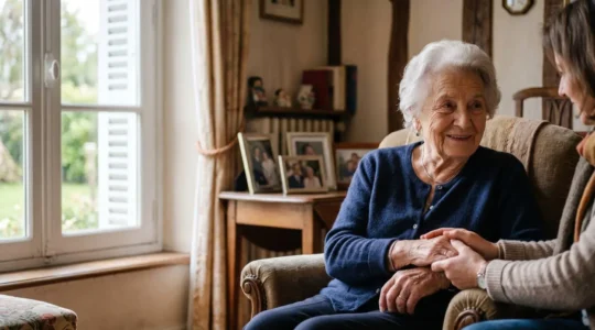 Accompagnement d'un senior dans son domicile avec aide professionnelle